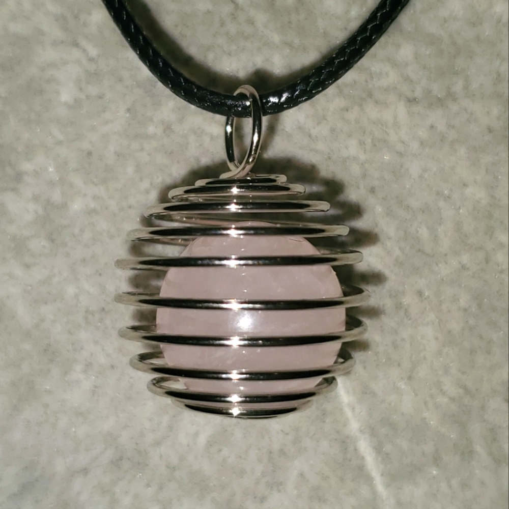 Silver and Pink Pendant Necklace